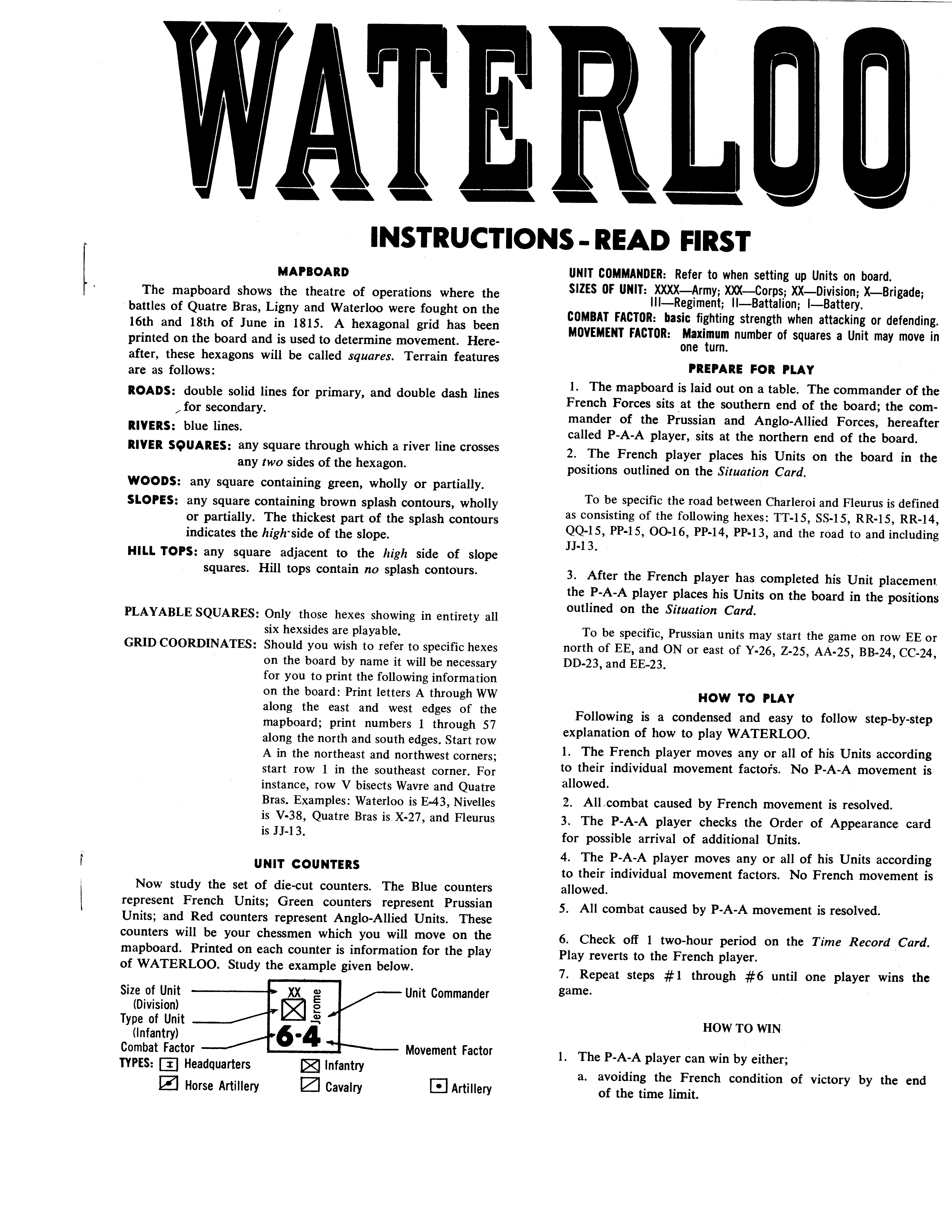 Waterloo Rules Page 1
